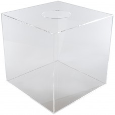 Draw Box 12" W x 12" D x 12" H, circular opening, 1/8" Acrylic