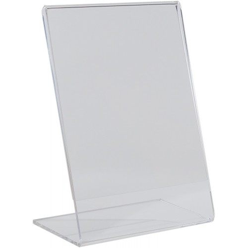 Slant Back Sign Holder 5" W x 7" H, 1/8" Acrylic
