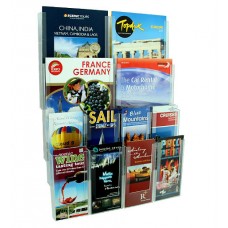 ClipLock Wall Display 4 x A4 ( letter 9" X 11") and 8 x DL ( Tri-fold 4 3/8" X 7 3/4")