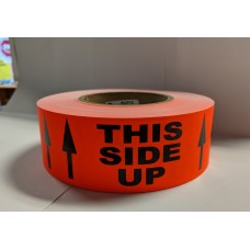 Label 2" x 5" THIS SIDE UP  Fl.Red (500/rl)