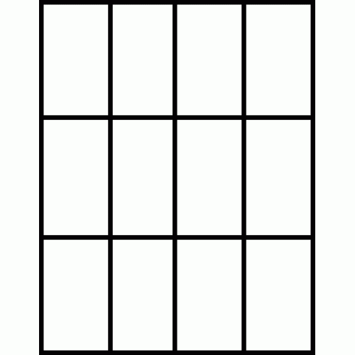 Laser Sheet Label (L-12L) 2.125" x 3.667", 12 per sheet