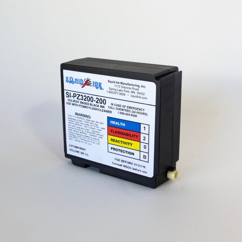 INK, Squid Ink  SI-PZ3200-200C, Black,  200ml Cartridge for Solvent-Based AutoPilot/CoPilot Systems - 2103121
