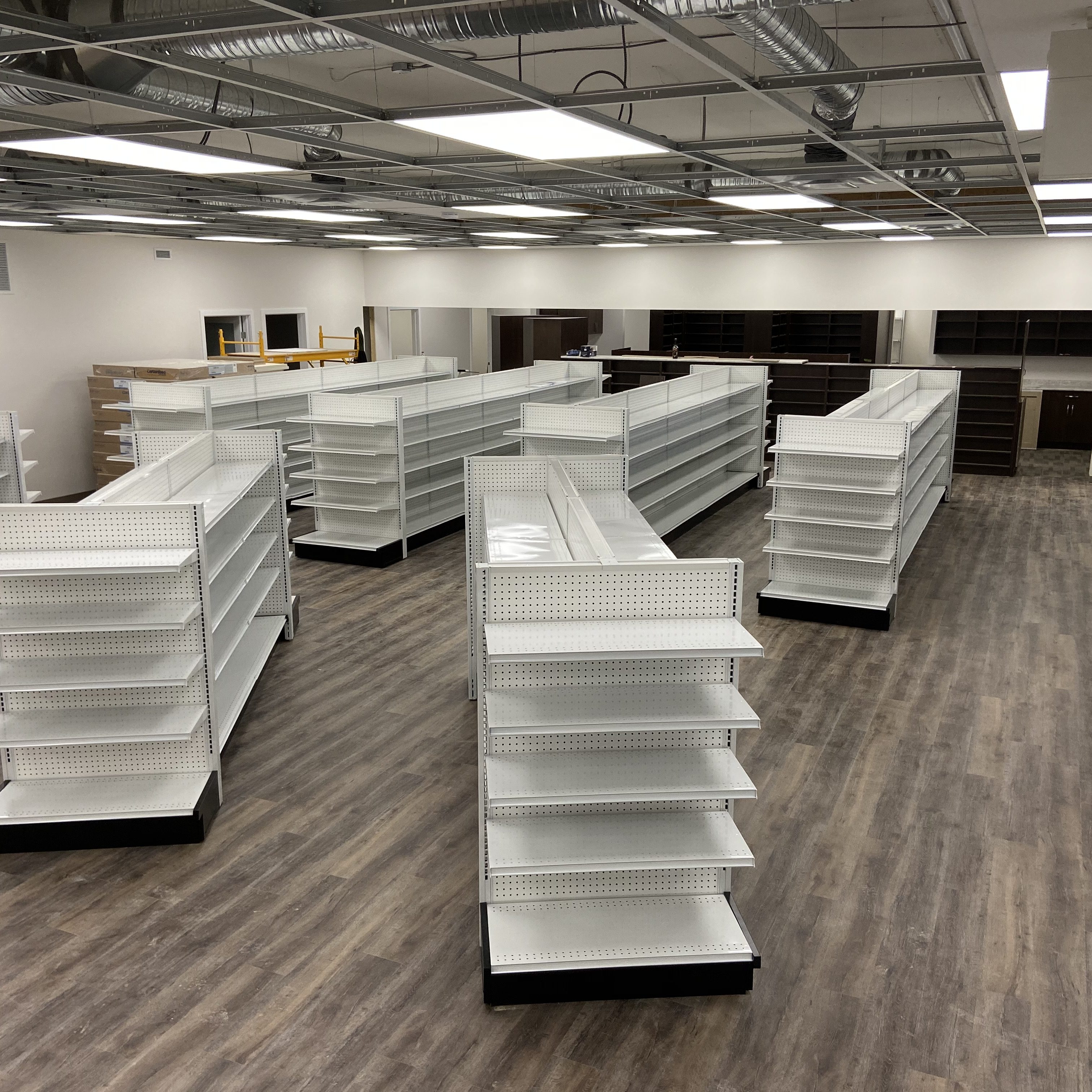 White Gondola Shelving